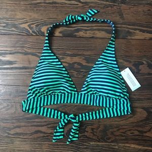 Old Navy Navy/Green Halter Bikini Top NWT, L